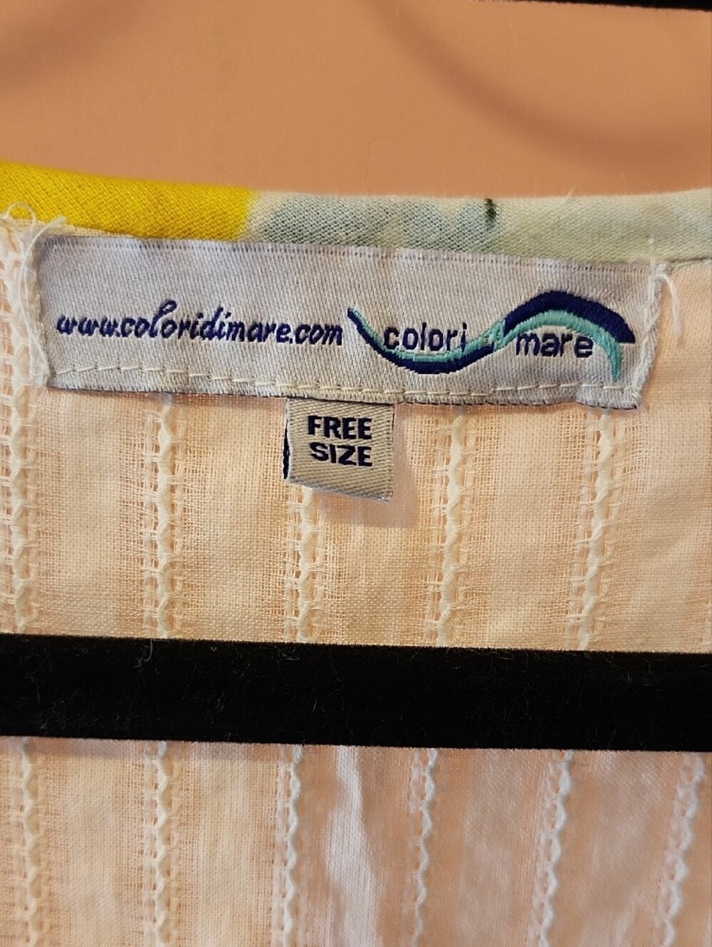 Colori Di Mare White Tiered Boho Tunic with Yellow Lemon Embroidery - Picture 7 of 7